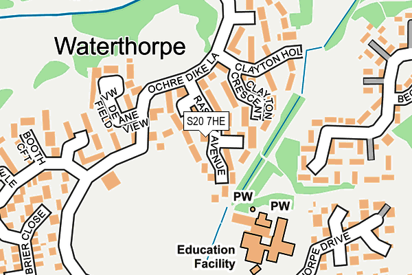 S20 7HE map - OS OpenMap – Local (Ordnance Survey)