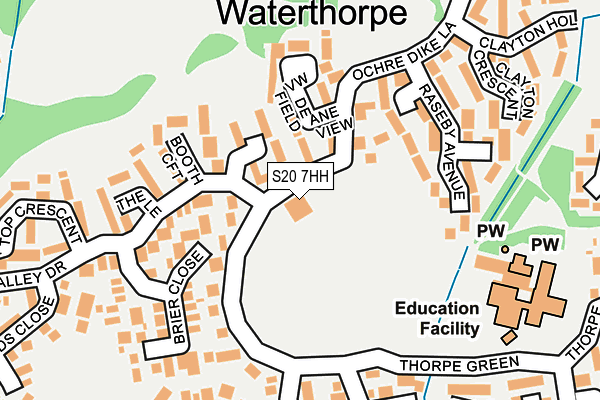 S20 7HH map - OS OpenMap – Local (Ordnance Survey)