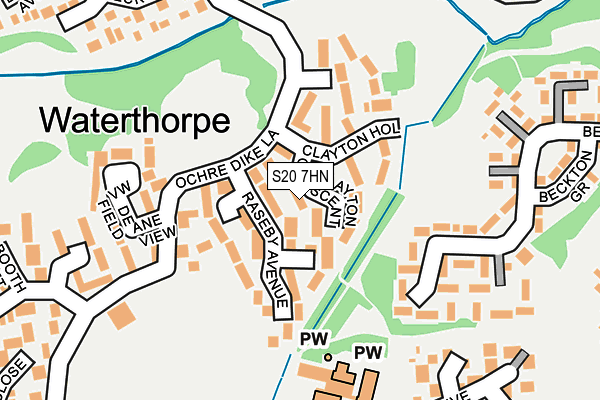 S20 7HN map - OS OpenMap – Local (Ordnance Survey)