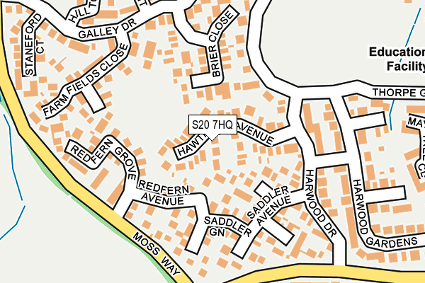 S20 7HQ map - OS OpenMap – Local (Ordnance Survey)