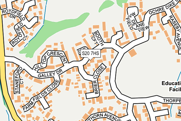 S20 7HS map - OS OpenMap – Local (Ordnance Survey)