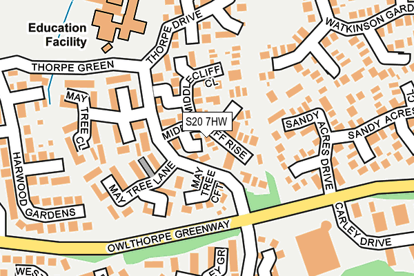 S20 7HW map - OS OpenMap – Local (Ordnance Survey)