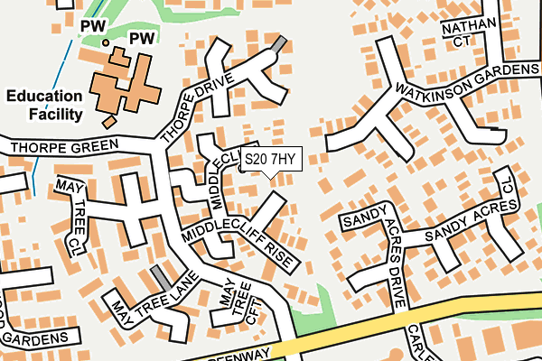 S20 7HY map - OS OpenMap – Local (Ordnance Survey)