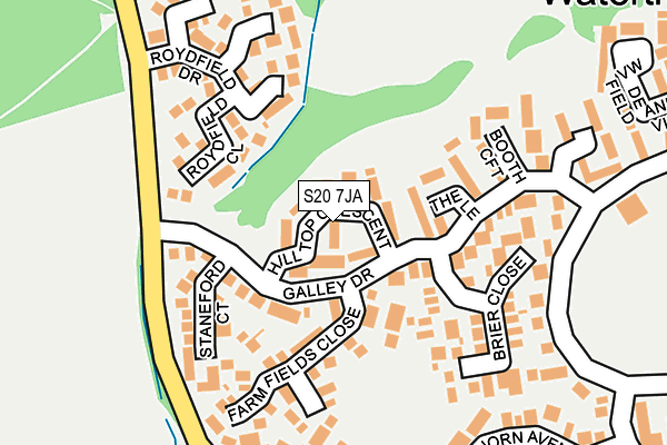 S20 7JA map - OS OpenMap – Local (Ordnance Survey)