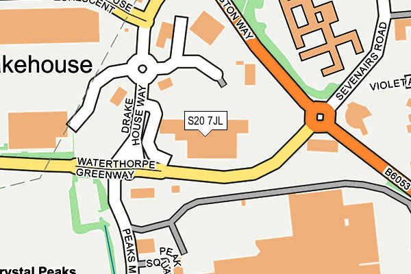 S20 7JL map - OS OpenMap – Local (Ordnance Survey)