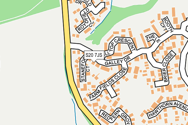S20 7JS map - OS OpenMap – Local (Ordnance Survey)