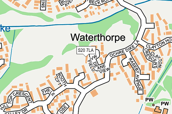 S20 7LA map - OS OpenMap – Local (Ordnance Survey)