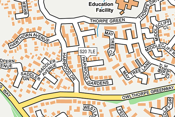 S20 7LE map - OS OpenMap – Local (Ordnance Survey)