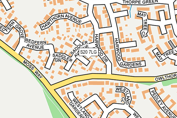 S20 7LG map - OS OpenMap – Local (Ordnance Survey)