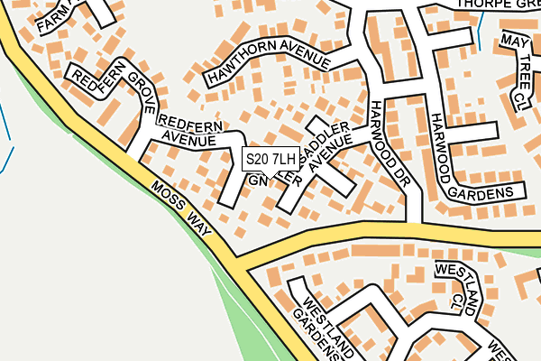 S20 7LH map - OS OpenMap – Local (Ordnance Survey)