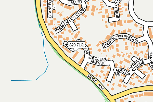 S20 7LQ map - OS OpenMap – Local (Ordnance Survey)