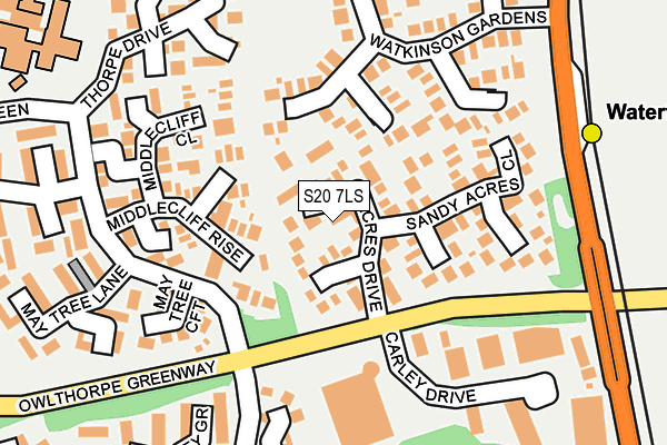 S20 7LS map - OS OpenMap – Local (Ordnance Survey)