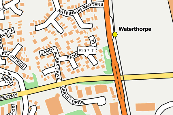 S20 7LT map - OS OpenMap – Local (Ordnance Survey)