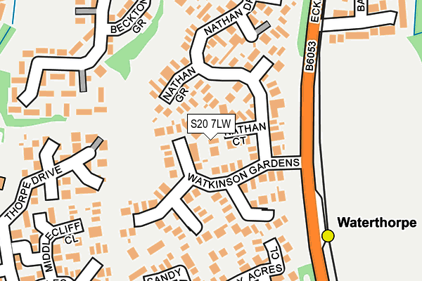 S20 7LW map - OS OpenMap – Local (Ordnance Survey)