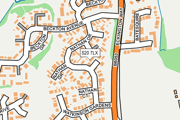 S20 7LX map - OS OpenMap – Local (Ordnance Survey)