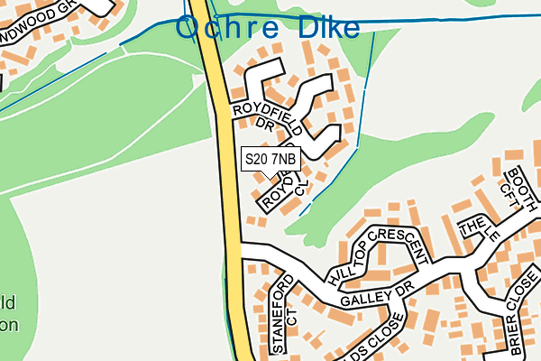 S20 7NB map - OS OpenMap – Local (Ordnance Survey)