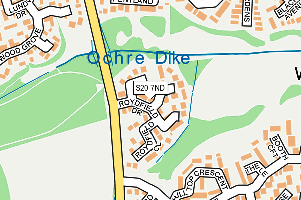 S20 7ND map - OS OpenMap – Local (Ordnance Survey)