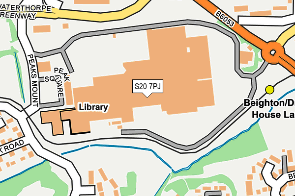 S20 7PJ map - OS OpenMap – Local (Ordnance Survey)