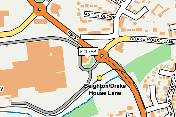 S20 7PP map - OS OpenMap – Local (Ordnance Survey)