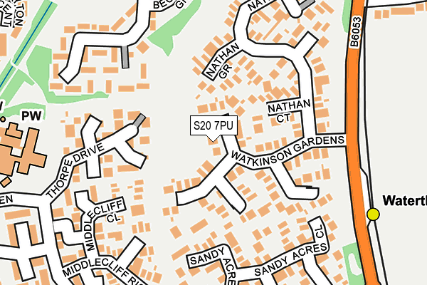 S20 7PU map - OS OpenMap – Local (Ordnance Survey)