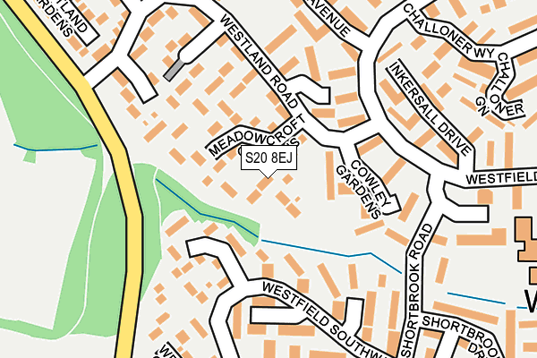 S20 8EJ map - OS OpenMap – Local (Ordnance Survey)