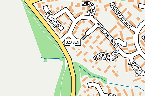 S20 8EN map - OS OpenMap – Local (Ordnance Survey)