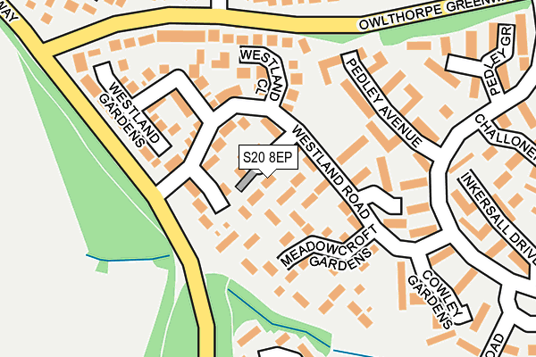 S20 8EP map - OS OpenMap – Local (Ordnance Survey)