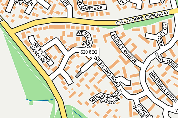 S20 8EQ map - OS OpenMap – Local (Ordnance Survey)