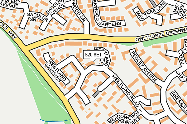 S20 8ET map - OS OpenMap – Local (Ordnance Survey)