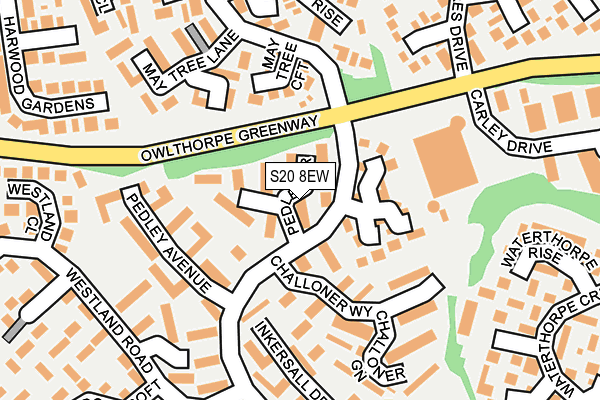 S20 8EW map - OS OpenMap – Local (Ordnance Survey)