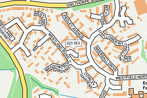 S20 8EX map - OS OpenMap – Local (Ordnance Survey)