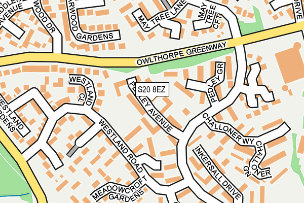 S20 8EZ map - OS OpenMap – Local (Ordnance Survey)