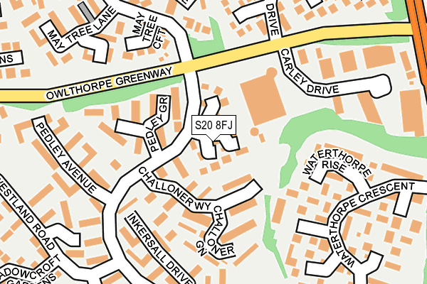 S20 8FJ map - OS OpenMap – Local (Ordnance Survey)