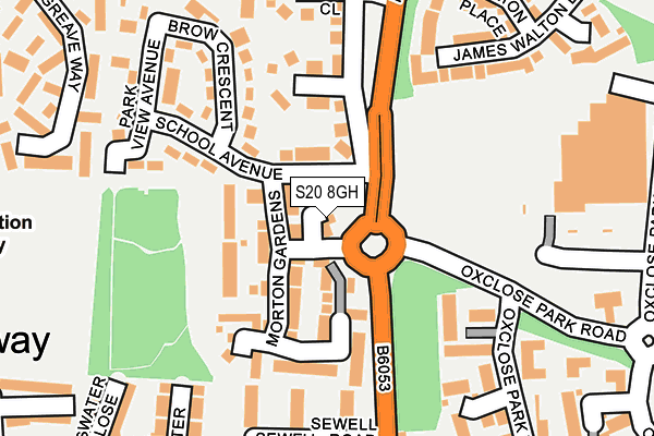 S20 8GH map - OS OpenMap – Local (Ordnance Survey)