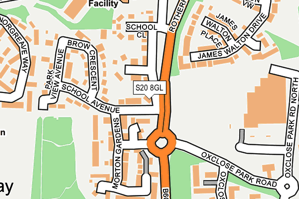 S20 8GL map - OS OpenMap – Local (Ordnance Survey)