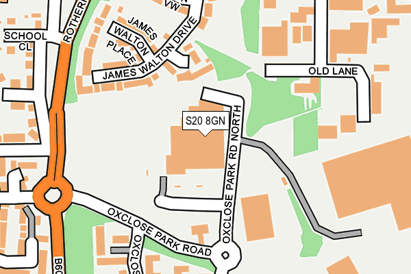 S20 8GN map - OS OpenMap – Local (Ordnance Survey)