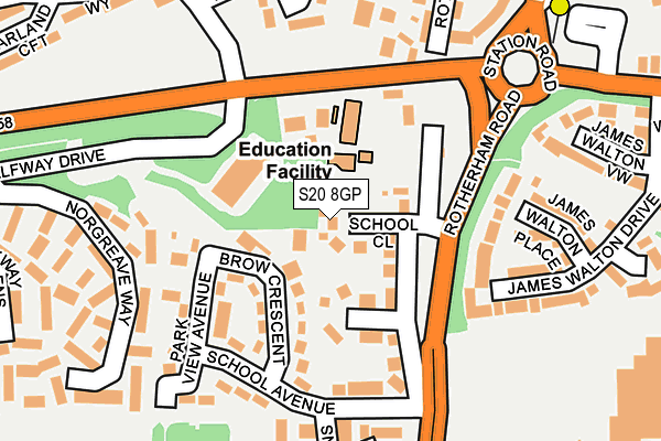 S20 8GP map - OS OpenMap – Local (Ordnance Survey)