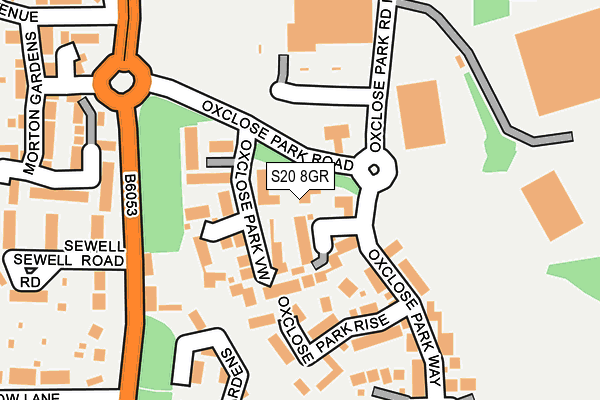 S20 8GR map - OS OpenMap – Local (Ordnance Survey)