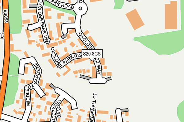 S20 8GS map - OS OpenMap – Local (Ordnance Survey)