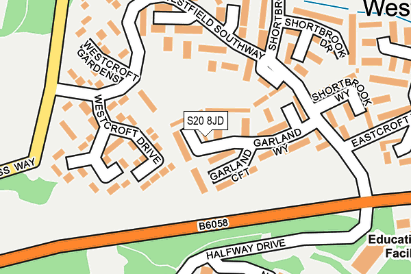 S20 8JD map - OS OpenMap – Local (Ordnance Survey)