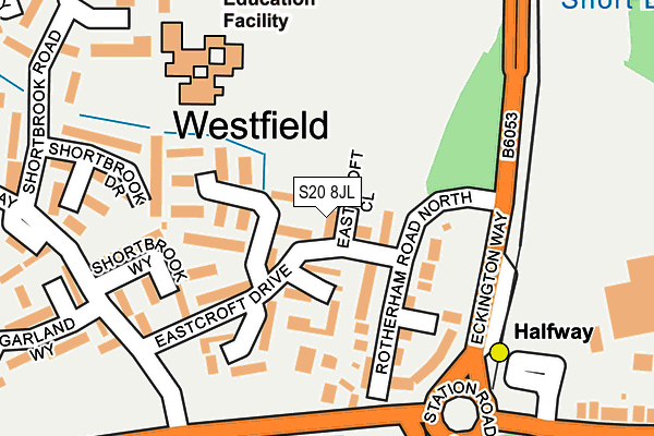 S20 8JL map - OS OpenMap – Local (Ordnance Survey)