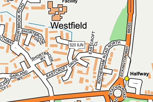 S20 8JN map - OS OpenMap – Local (Ordnance Survey)