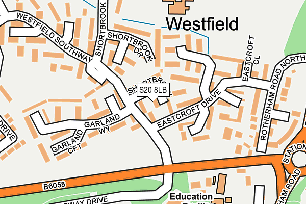 S20 8LB map - OS OpenMap – Local (Ordnance Survey)