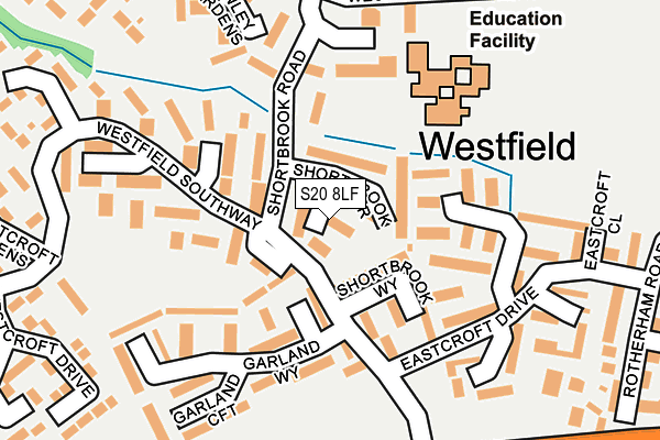 S20 8LF map - OS OpenMap – Local (Ordnance Survey)