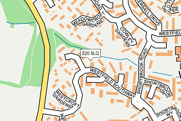 S20 8LQ map - OS OpenMap – Local (Ordnance Survey)