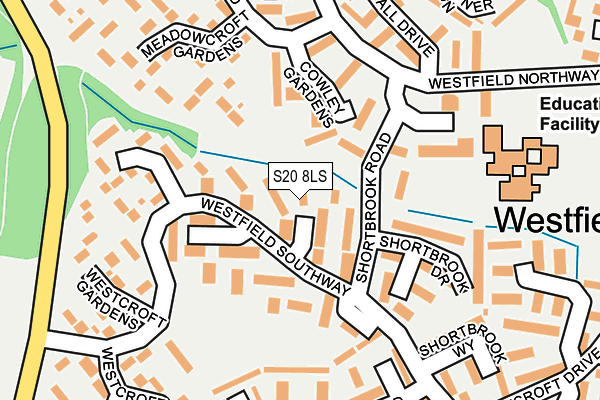 S20 8LS map - OS OpenMap – Local (Ordnance Survey)