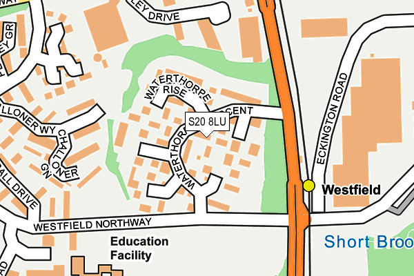 S20 8LU map - OS OpenMap – Local (Ordnance Survey)