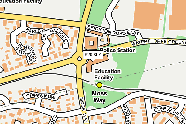 S20 8LY map - OS OpenMap – Local (Ordnance Survey)