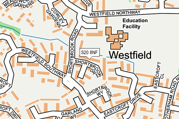 S20 8NF map - OS OpenMap – Local (Ordnance Survey)