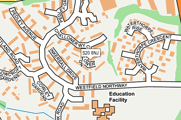 S20 8NJ map - OS OpenMap – Local (Ordnance Survey)